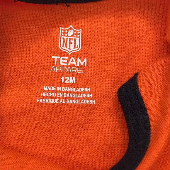 NFL Girl's Chicago Bears 12 Month One Piece Orange Black New Without Tag - Picture 3 of 11